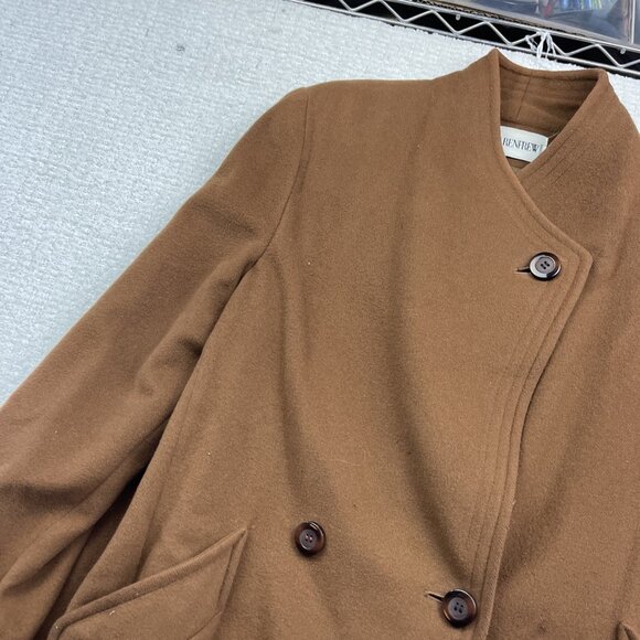VTG Holt Renfrew Wool / Cashmere Dress Coat Mocha Brown Women Sz 10 Canada Made - Picture 2 of 13